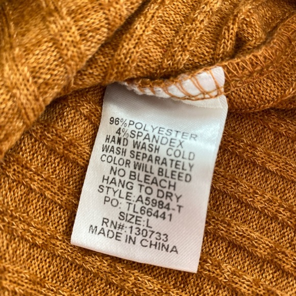 Umgee Ribbed Sweater Tunic Pullover Women’s L Burnt Orange Capsule Quiet Luxury - Picture 3 of 8